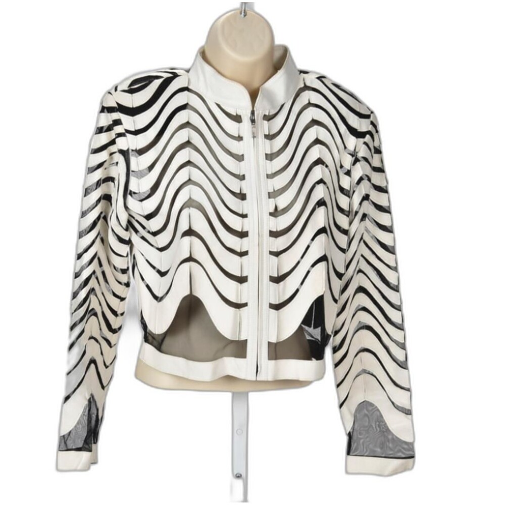 In Transit 2 Pearl Leather and Mesh Jacket Size M